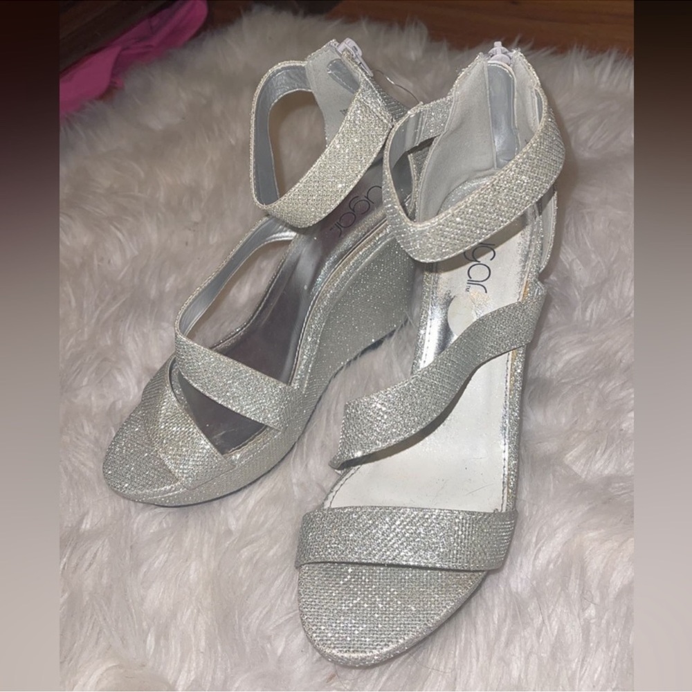 Sparkly wedge heels